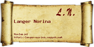 Langer Norina névjegykártya
